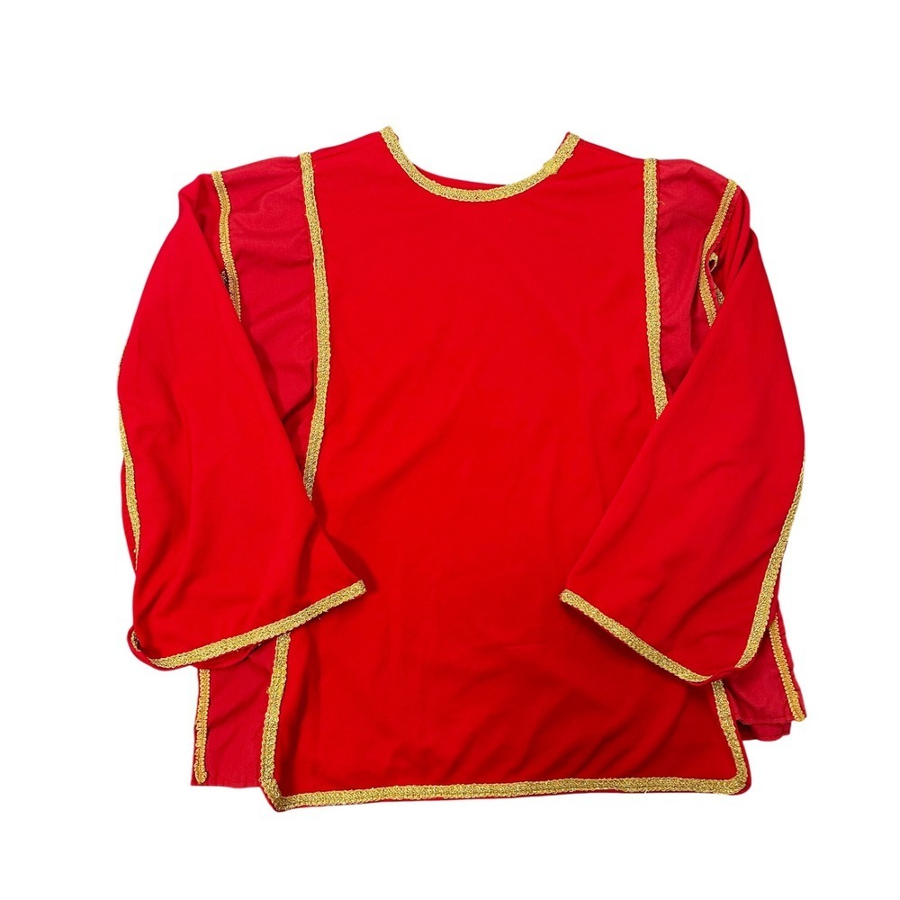 Two Vintage 80s Medieval Knight Musketeer Halloween Costumes Red Gold Tunics - Picture 10 of 13
